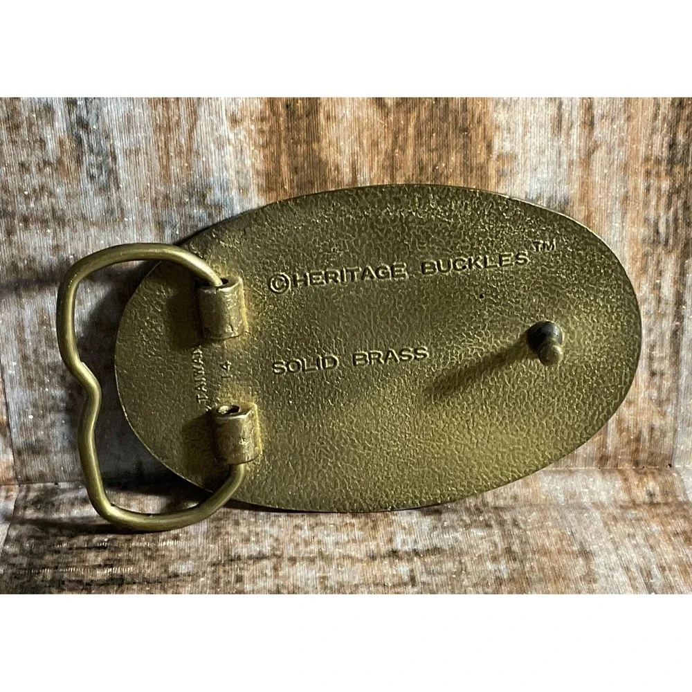 Vintage Square Dancing Solid Brass Belt Buckle